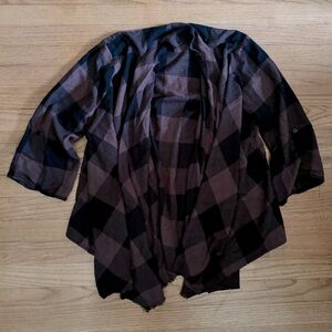 Maroon and Black Flannel Cardigan